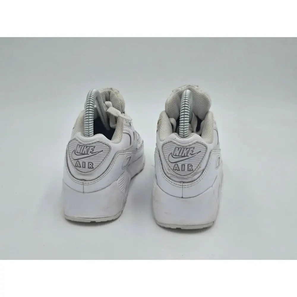 Nike Air Max 90 LTR GS Triple White Girls Sneakers Size 3Y CD6864-100